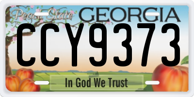 GA license plate CCY9373