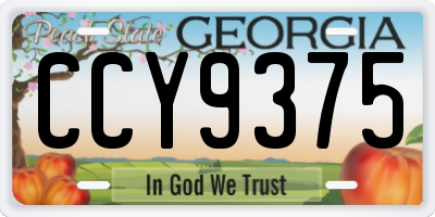 GA license plate CCY9375