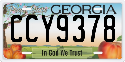 GA license plate CCY9378