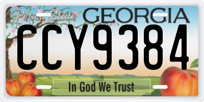 GA license plate CCY9384