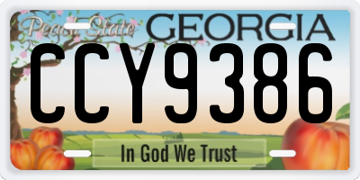 GA license plate CCY9386