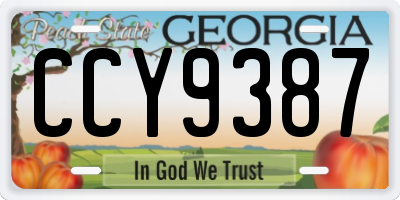 GA license plate CCY9387