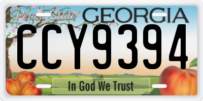 GA license plate CCY9394