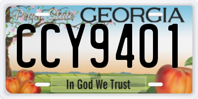 GA license plate CCY9401