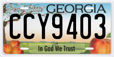 GA license plate CCY9403