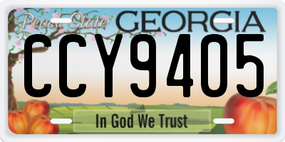GA license plate CCY9405
