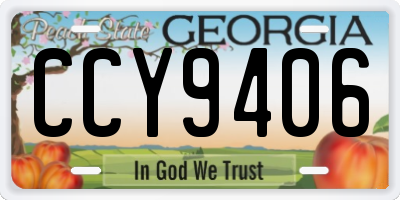 GA license plate CCY9406