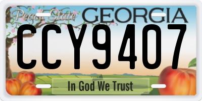 GA license plate CCY9407
