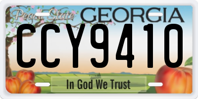 GA license plate CCY9410