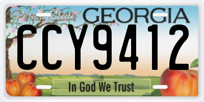 GA license plate CCY9412