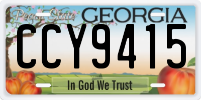 GA license plate CCY9415