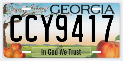 GA license plate CCY9417