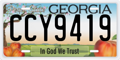 GA license plate CCY9419