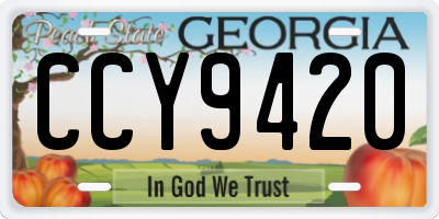 GA license plate CCY9420