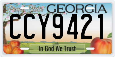 GA license plate CCY9421