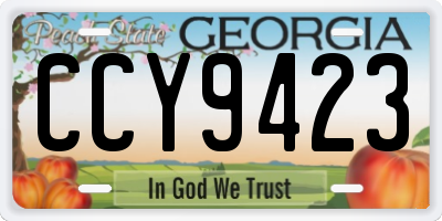 GA license plate CCY9423