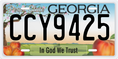 GA license plate CCY9425