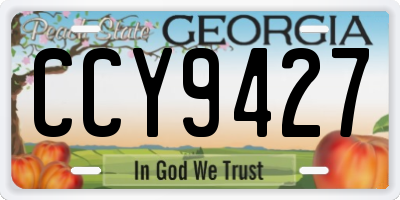 GA license plate CCY9427