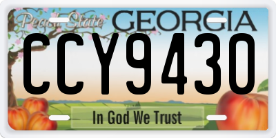 GA license plate CCY9430