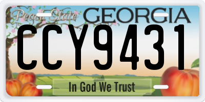 GA license plate CCY9431