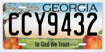 GA license plate CCY9432