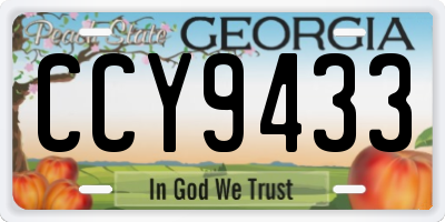 GA license plate CCY9433