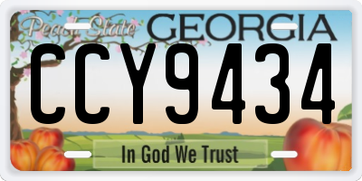 GA license plate CCY9434