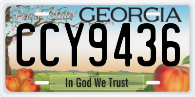 GA license plate CCY9436