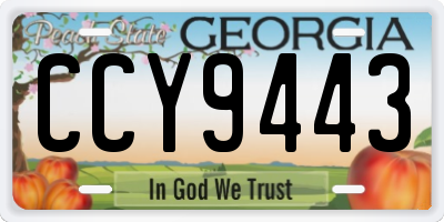 GA license plate CCY9443