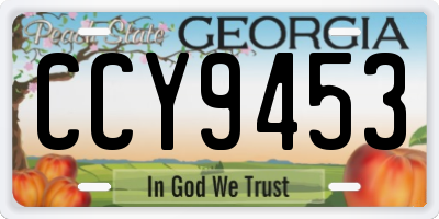 GA license plate CCY9453