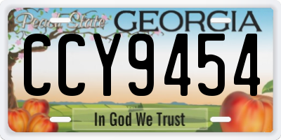 GA license plate CCY9454