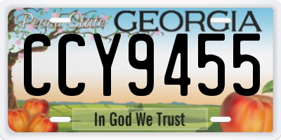 GA license plate CCY9455