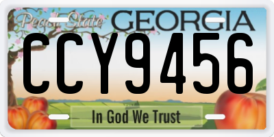 GA license plate CCY9456