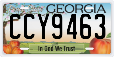 GA license plate CCY9463