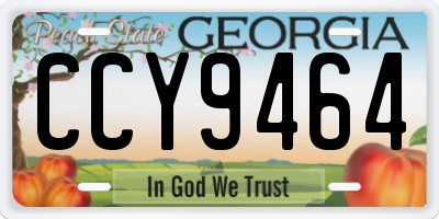 GA license plate CCY9464
