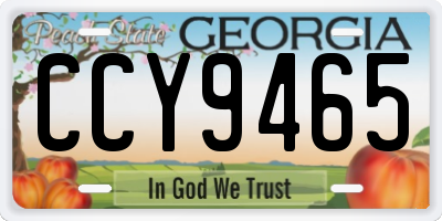 GA license plate CCY9465