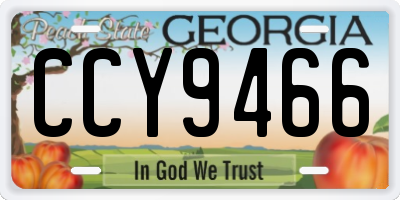 GA license plate CCY9466