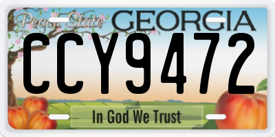 GA license plate CCY9472