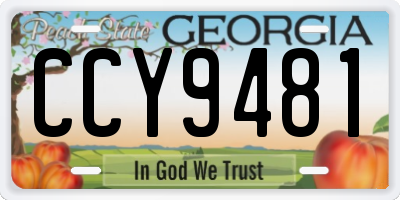GA license plate CCY9481