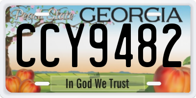 GA license plate CCY9482