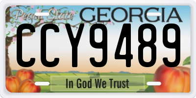 GA license plate CCY9489