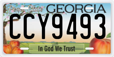 GA license plate CCY9493