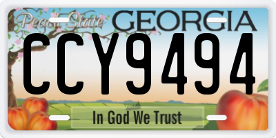 GA license plate CCY9494