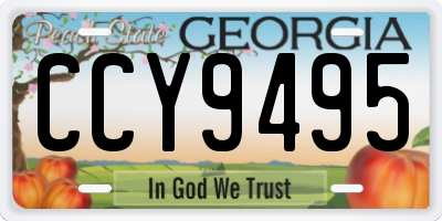 GA license plate CCY9495