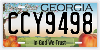 GA license plate CCY9498