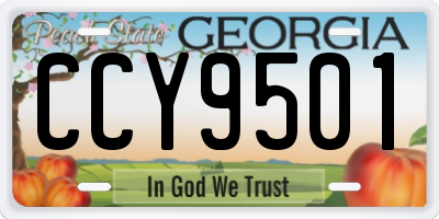 GA license plate CCY9501