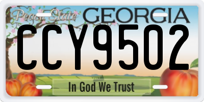 GA license plate CCY9502