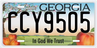 GA license plate CCY9505