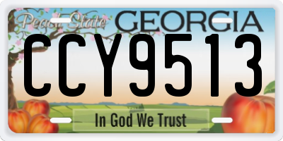 GA license plate CCY9513