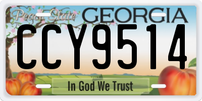 GA license plate CCY9514